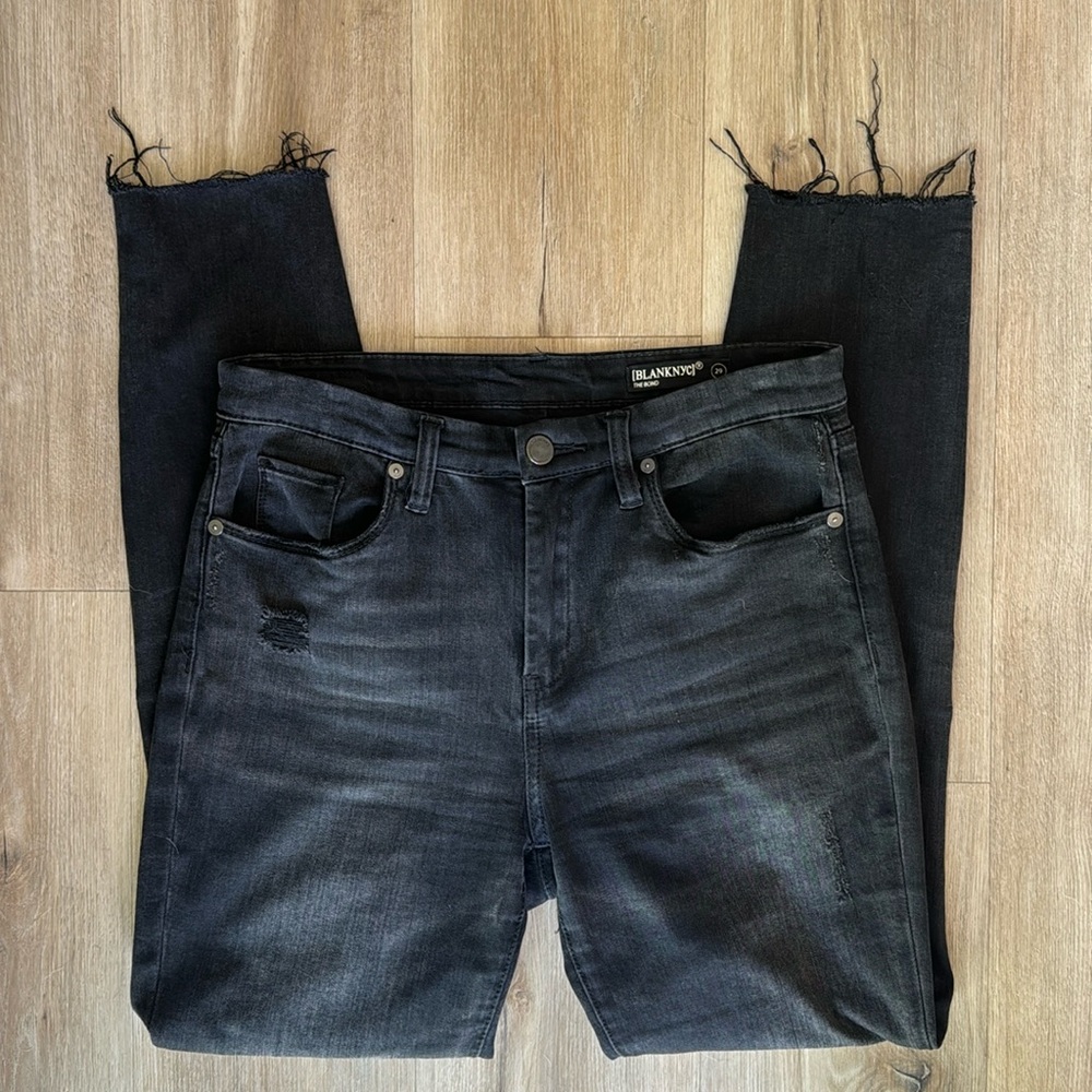 Blank NYC The Bond skinny jean raw hem charcoal 29